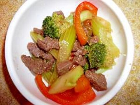 手軽に本格中華風　牛肉・野菜炒め